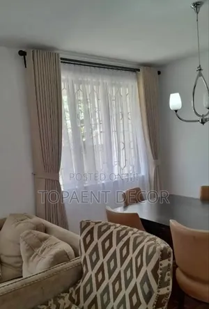 Beige Living Room Elegant Window Curtain