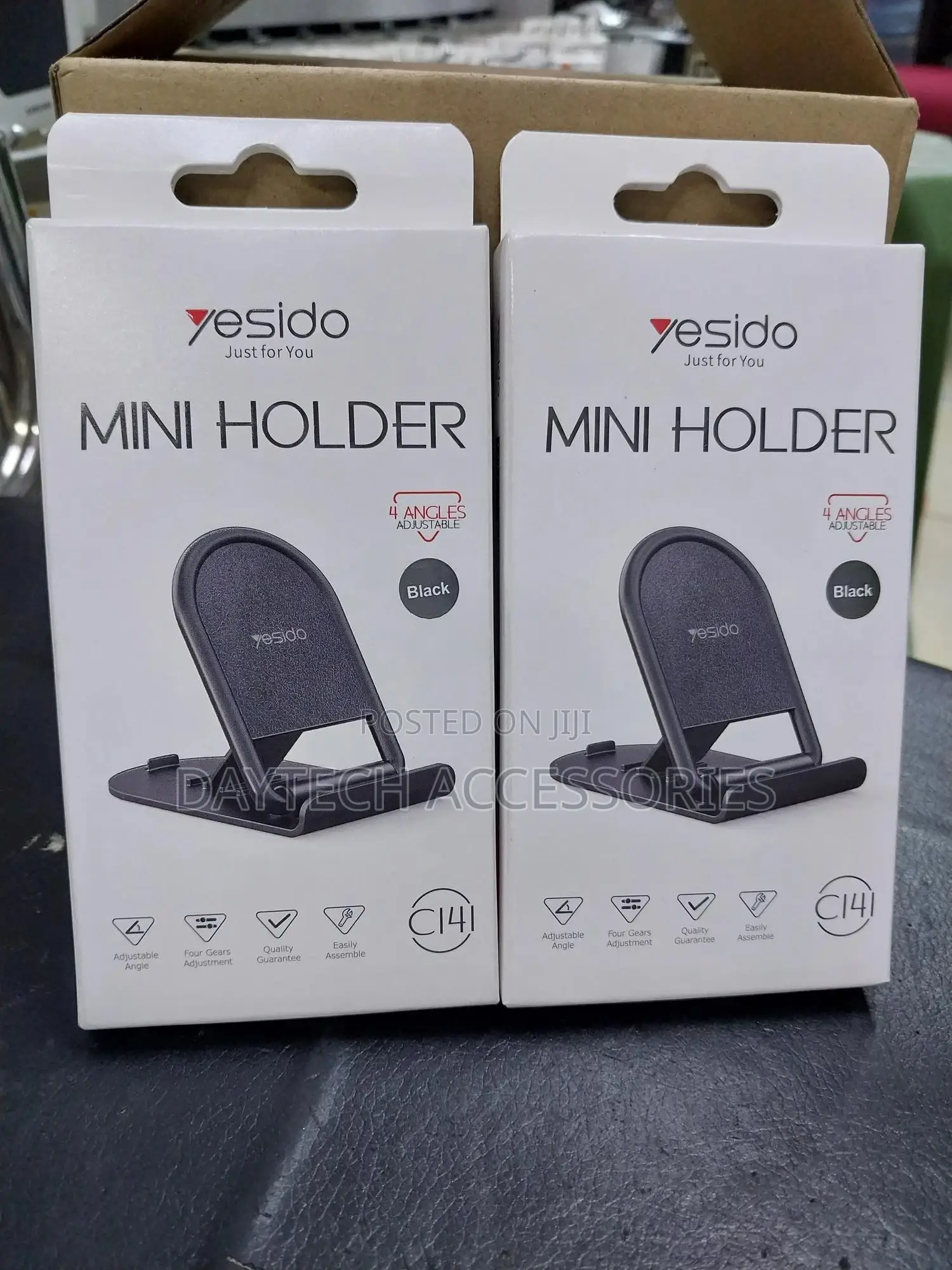 Yesido Small and Practical Desk Phone Stand - Black C141