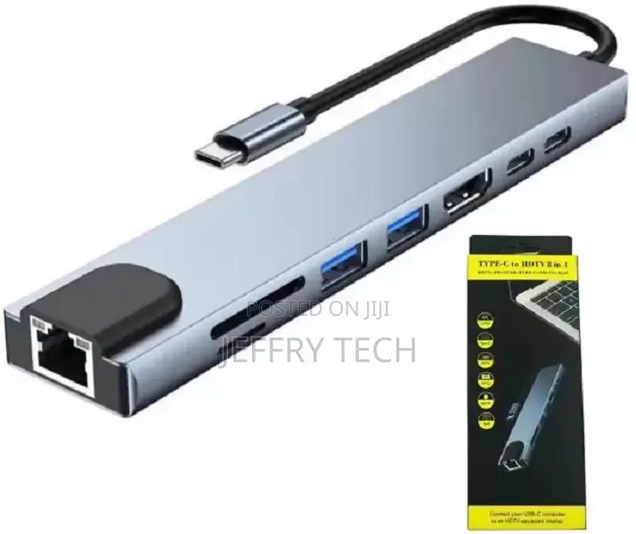 Winsumm 8-in-1 Usb-C Hub Dock Type-C Adapter With Hdmi Po