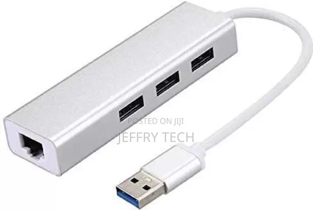 Ruhza Rj45 Adapter, Usb Hub + Type-C to 3 Port Gigabit Ether - main view