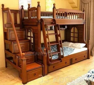 Wooden Modern Double Decker Bunker Beds