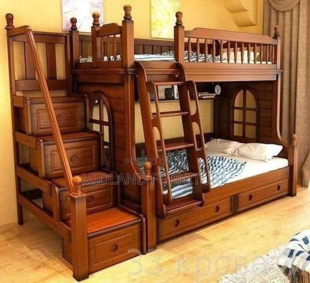 Wooden Modern Double Decker Bunker Beds - thumbnail 2