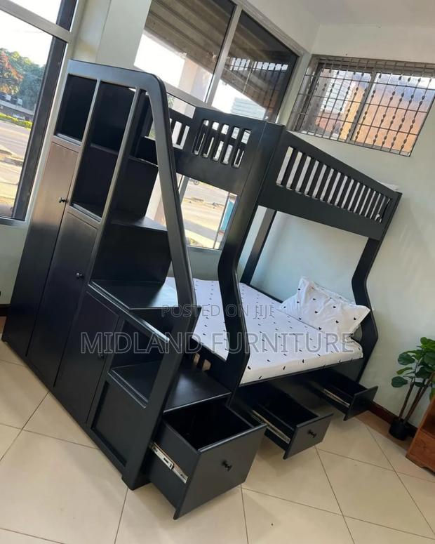 Wooden Modern Double Decker Bunker Beds - thumbnail 3