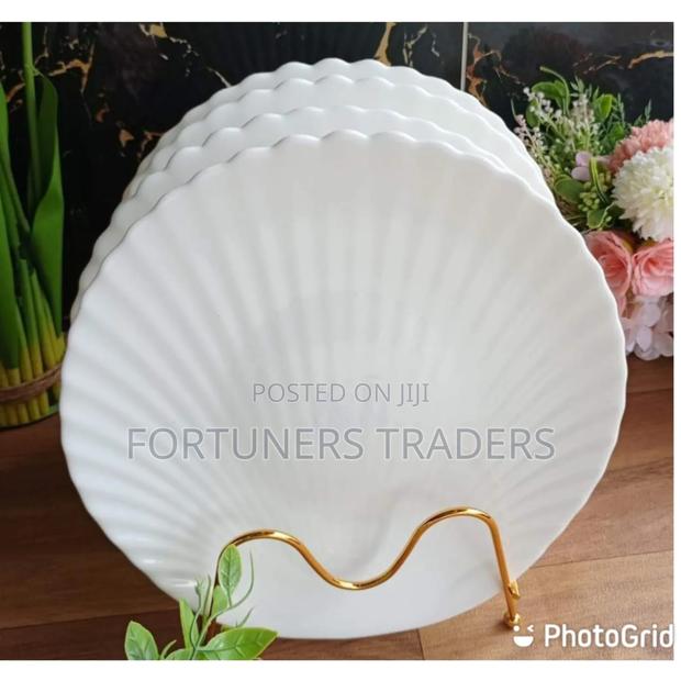 Plates 6 Pc Shell Plates
White