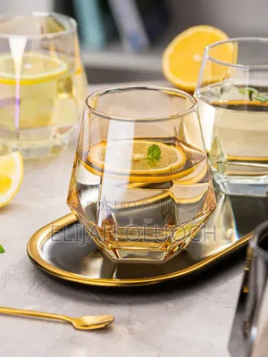Hexagonal Coloured Glass ,Capacity: 300ml