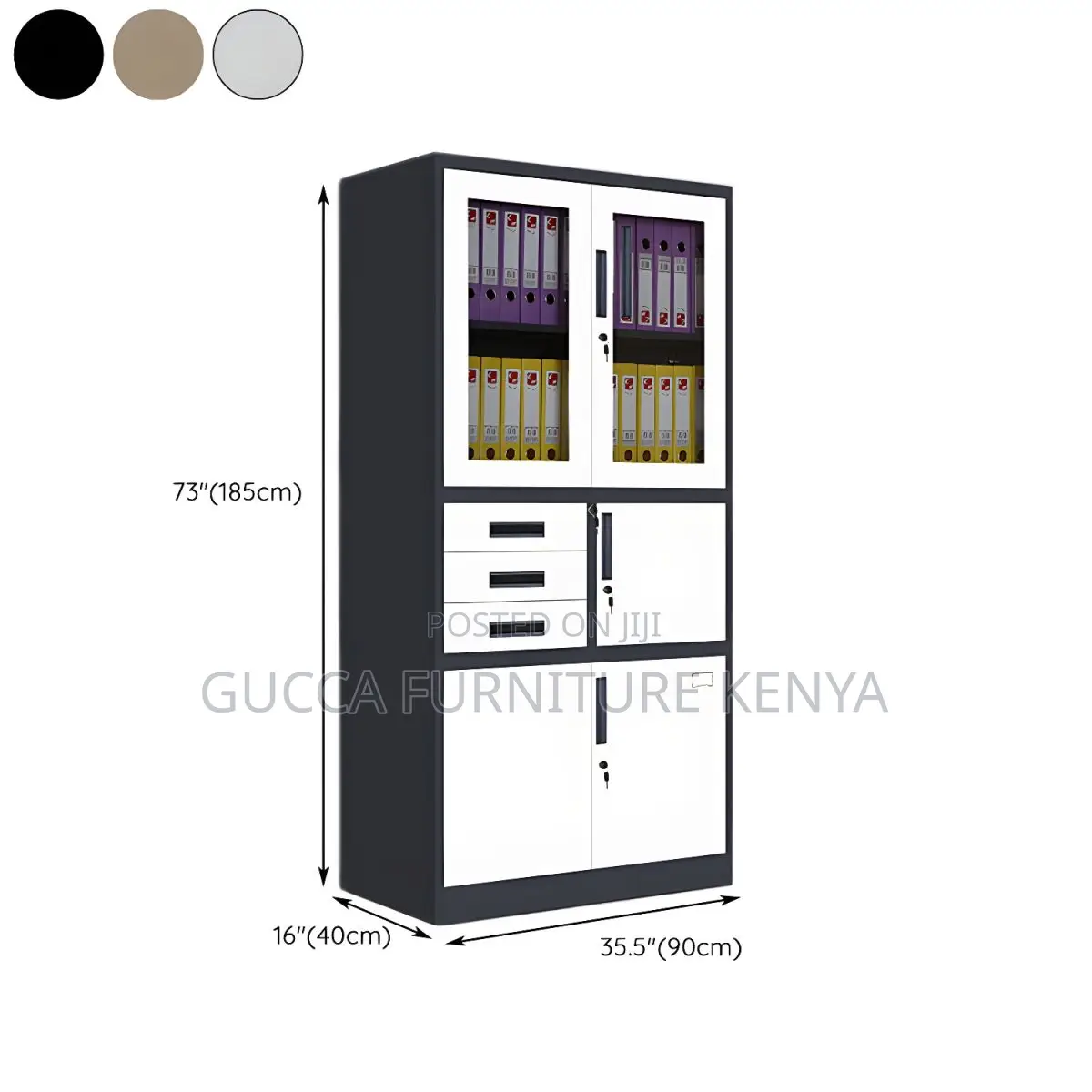 Cabinets:2-Door Office Locking File Cabinet With Safe