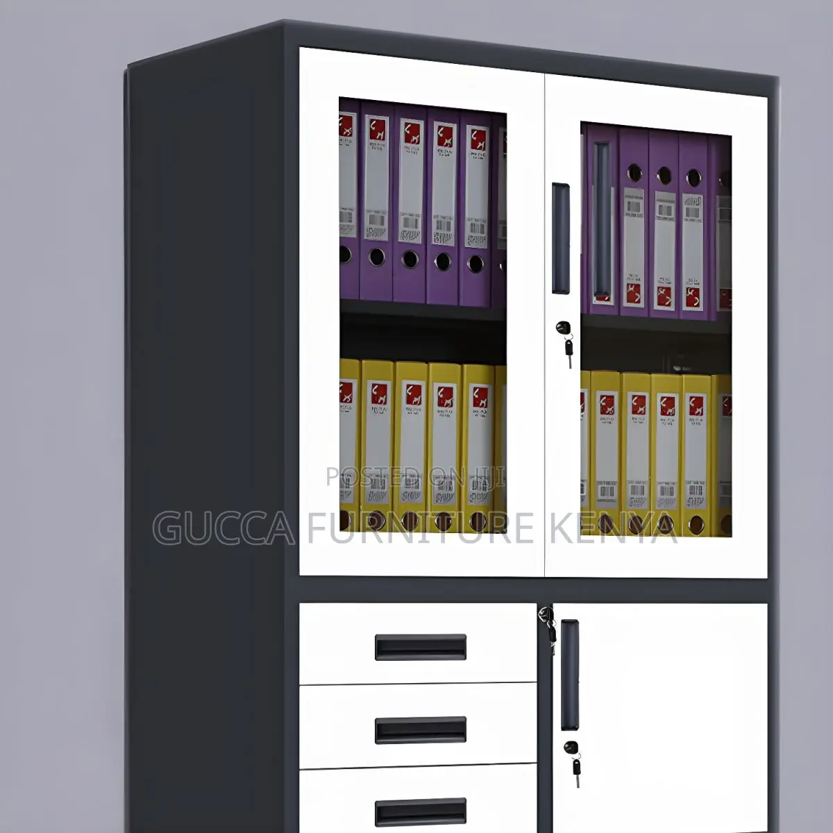 Cabinets:2-Door Office Locking File Cabinet With Safe