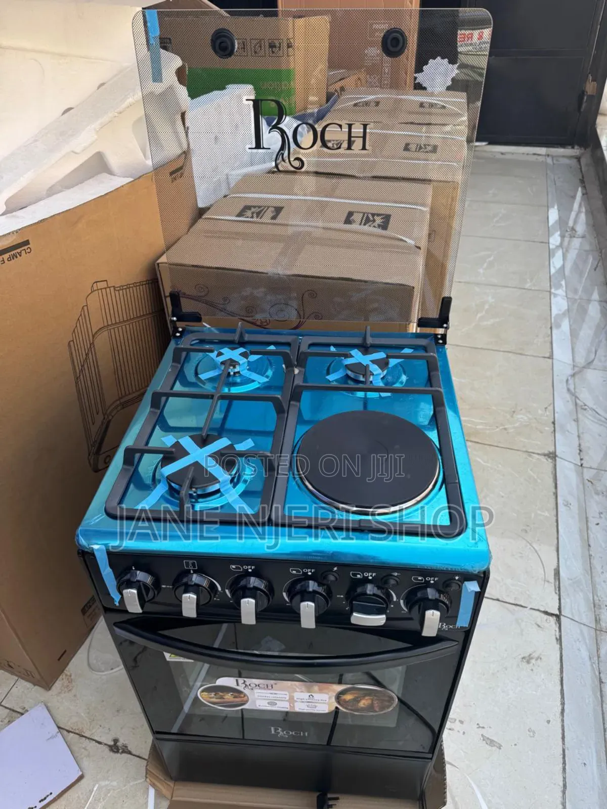 Roch 50 by 55 Standing Cooker Black