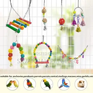 12pack Parrot Chew Set Colorful Rattan Hanging Bird Toys