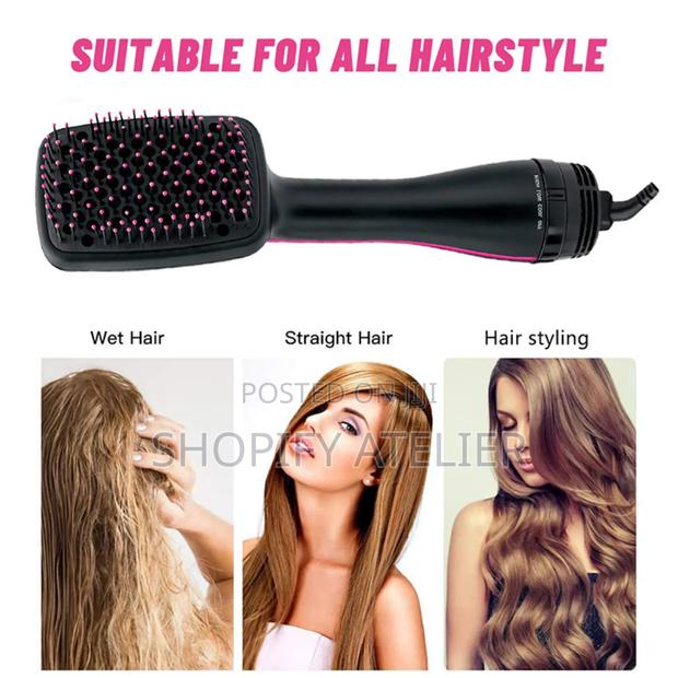 3-in-1 Hair Straightener Brush With Anti-Scald Feature