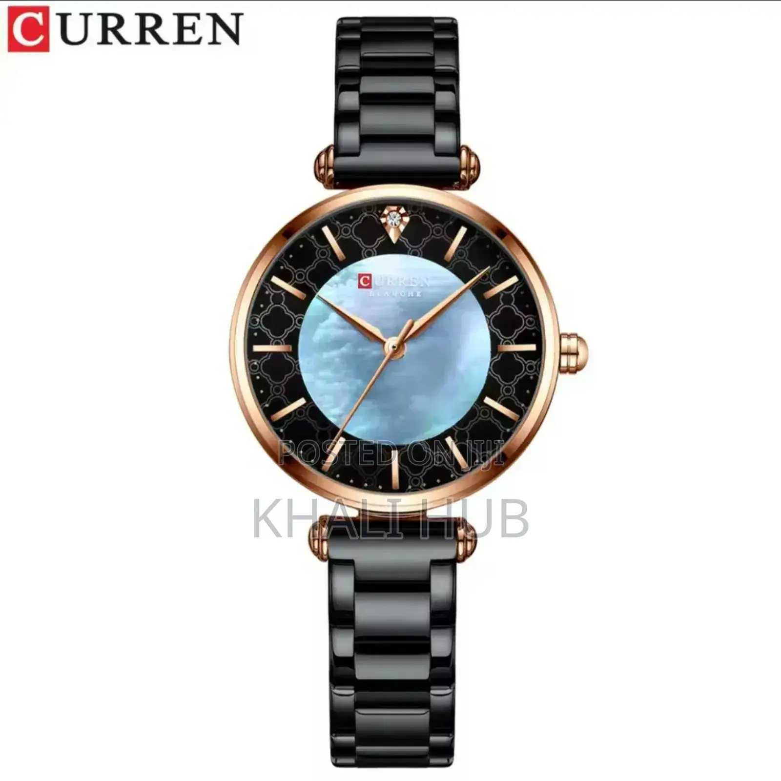 Curren Black Pattern Queen Watch Curren— Blue Face Watch
