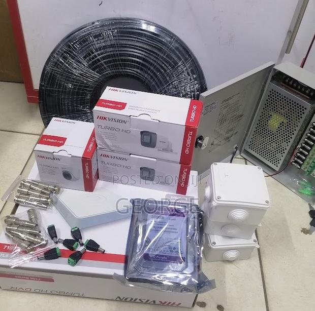 4 Channel Security Hikvision CCTV Cameras Complete Set/Kit