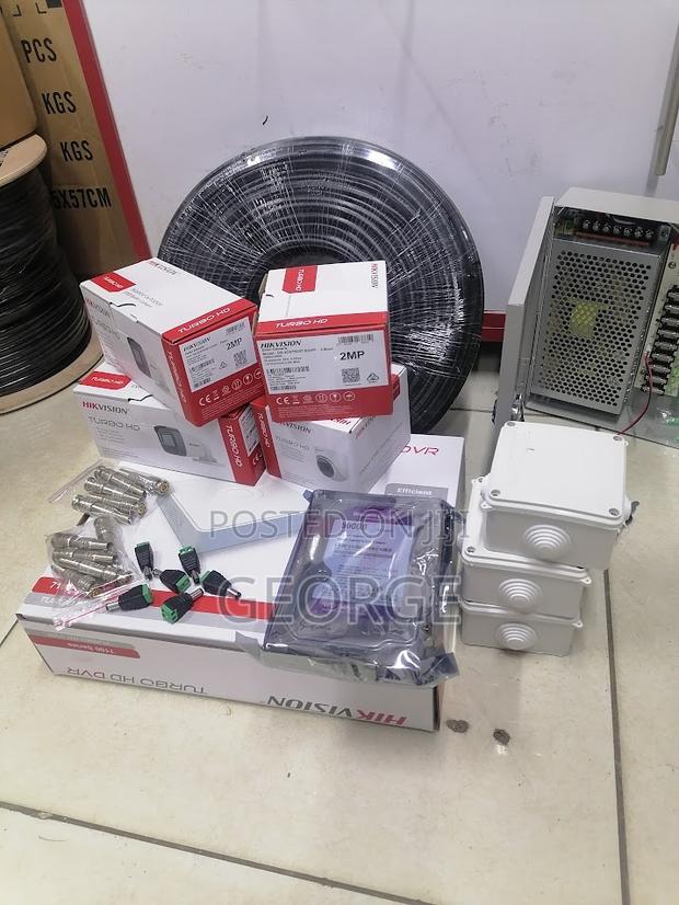 Hikvision4 Set Cameras 1080p 2mp Complete Set Up 4 Pieces