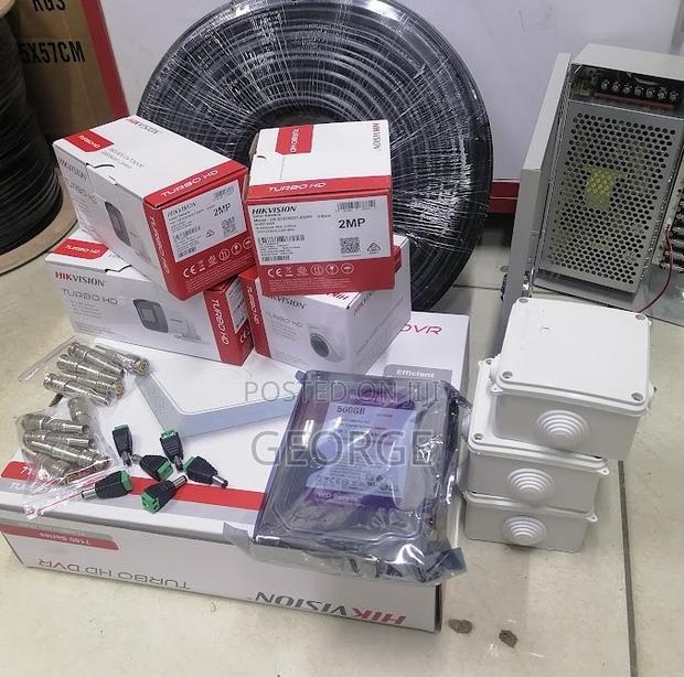 4 Channels CCTV Cameras, 2mp Hikvision Cameras Available