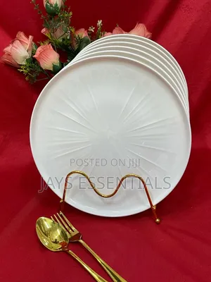 6pc White Dinner Round Plates
