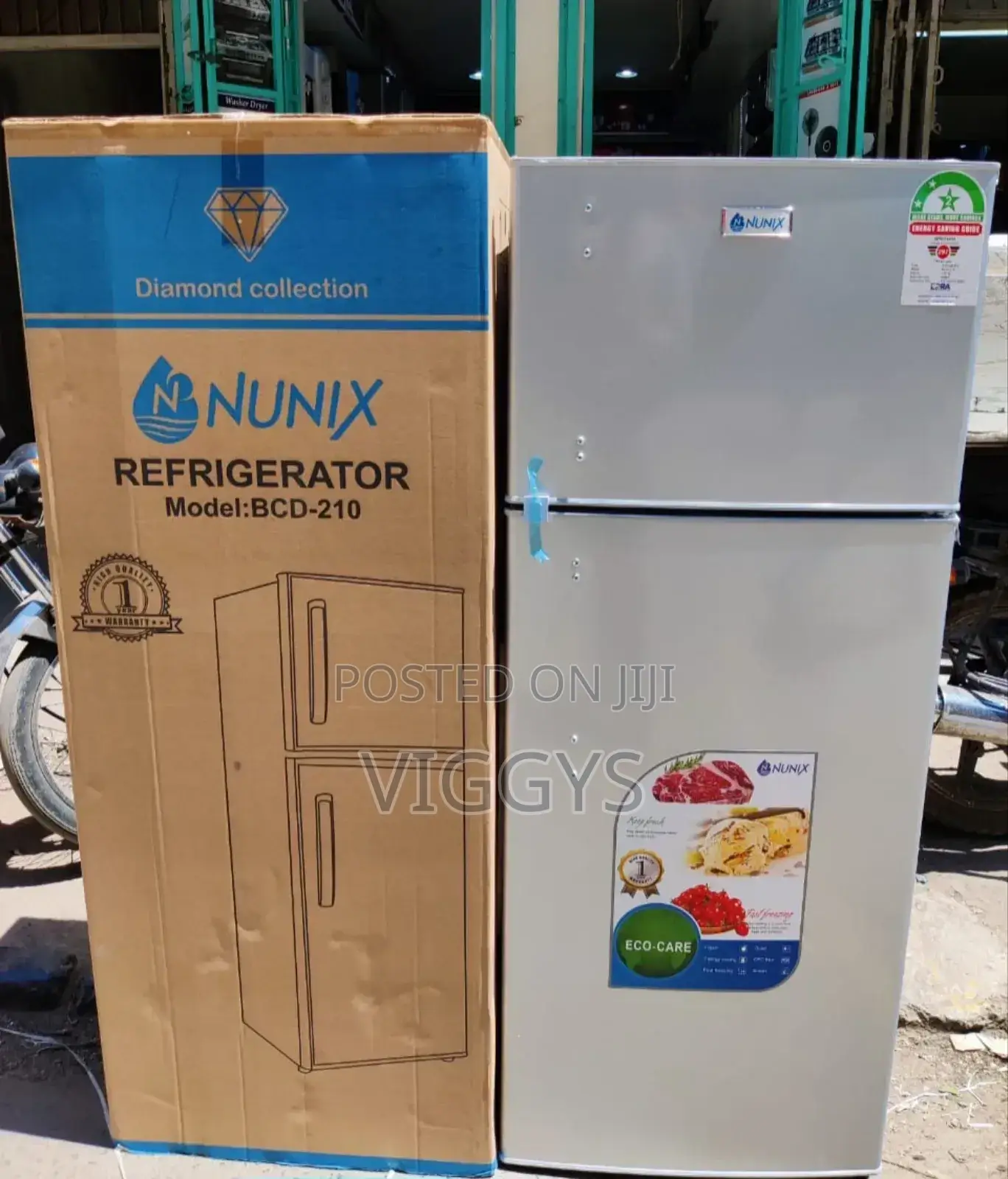 Nunix 210litres Double Door Fridge J.