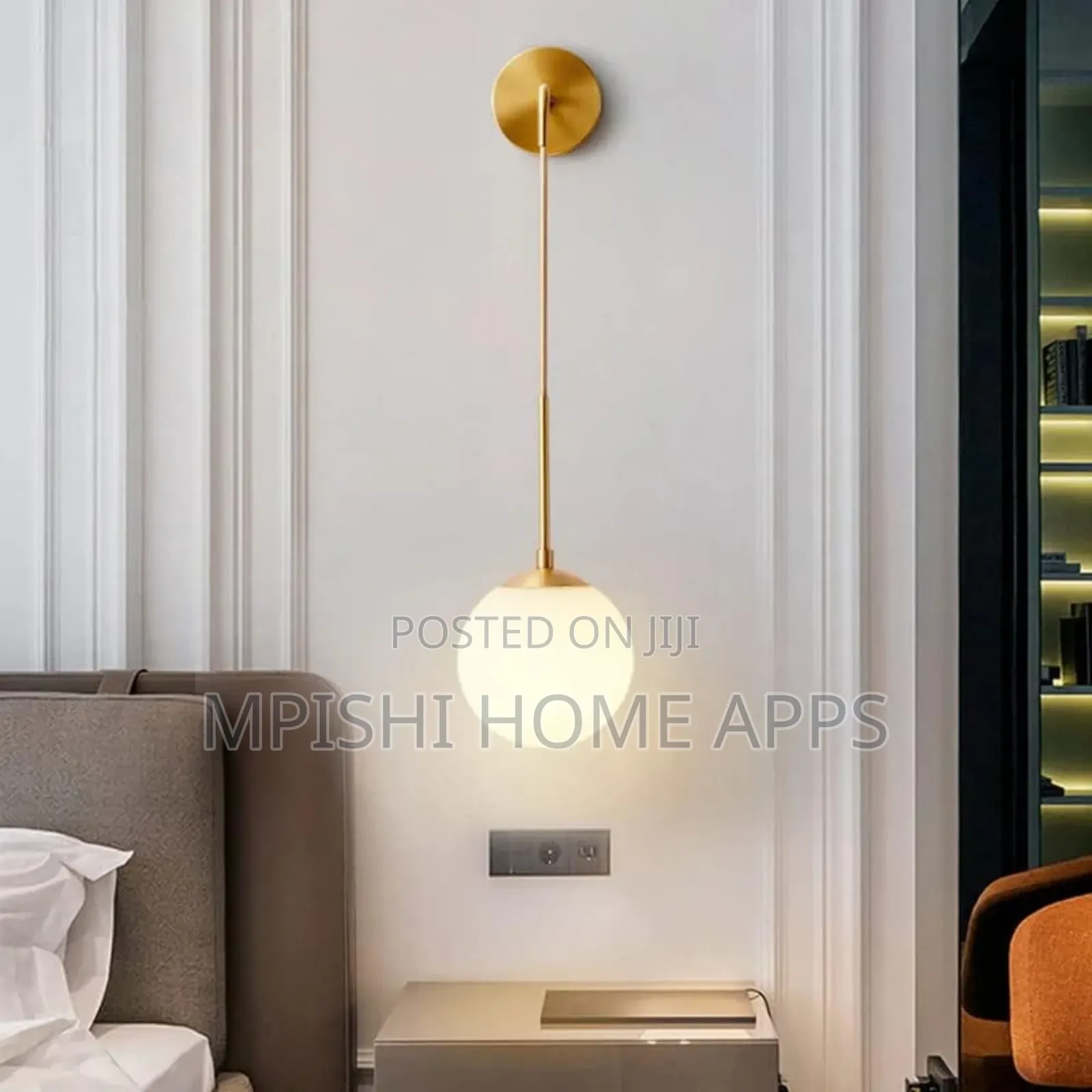 Glass Globe Wall Light - Golden