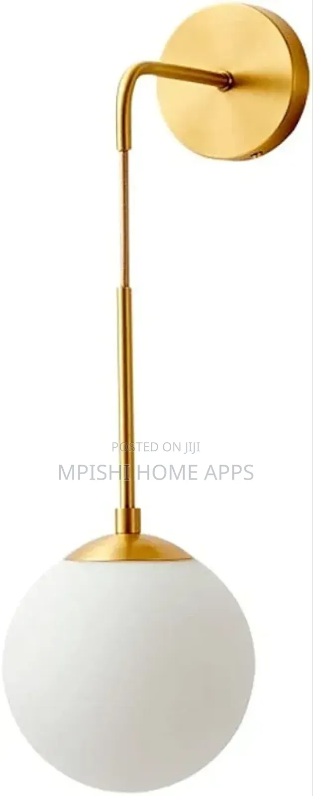 Glass Globe Wall Light - Golden