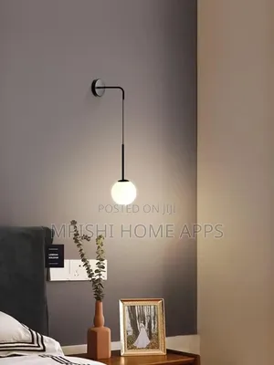 Glass Globe Wall Light - Black