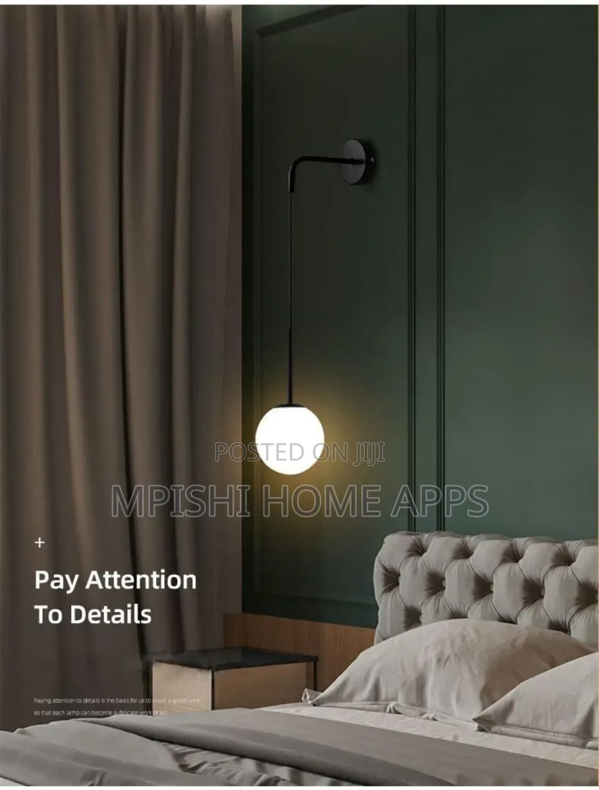 Glass Globe Wall Light - Black
