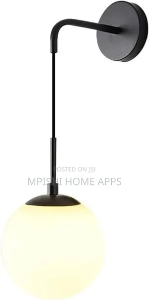 Glass Globe Wall Light - Black