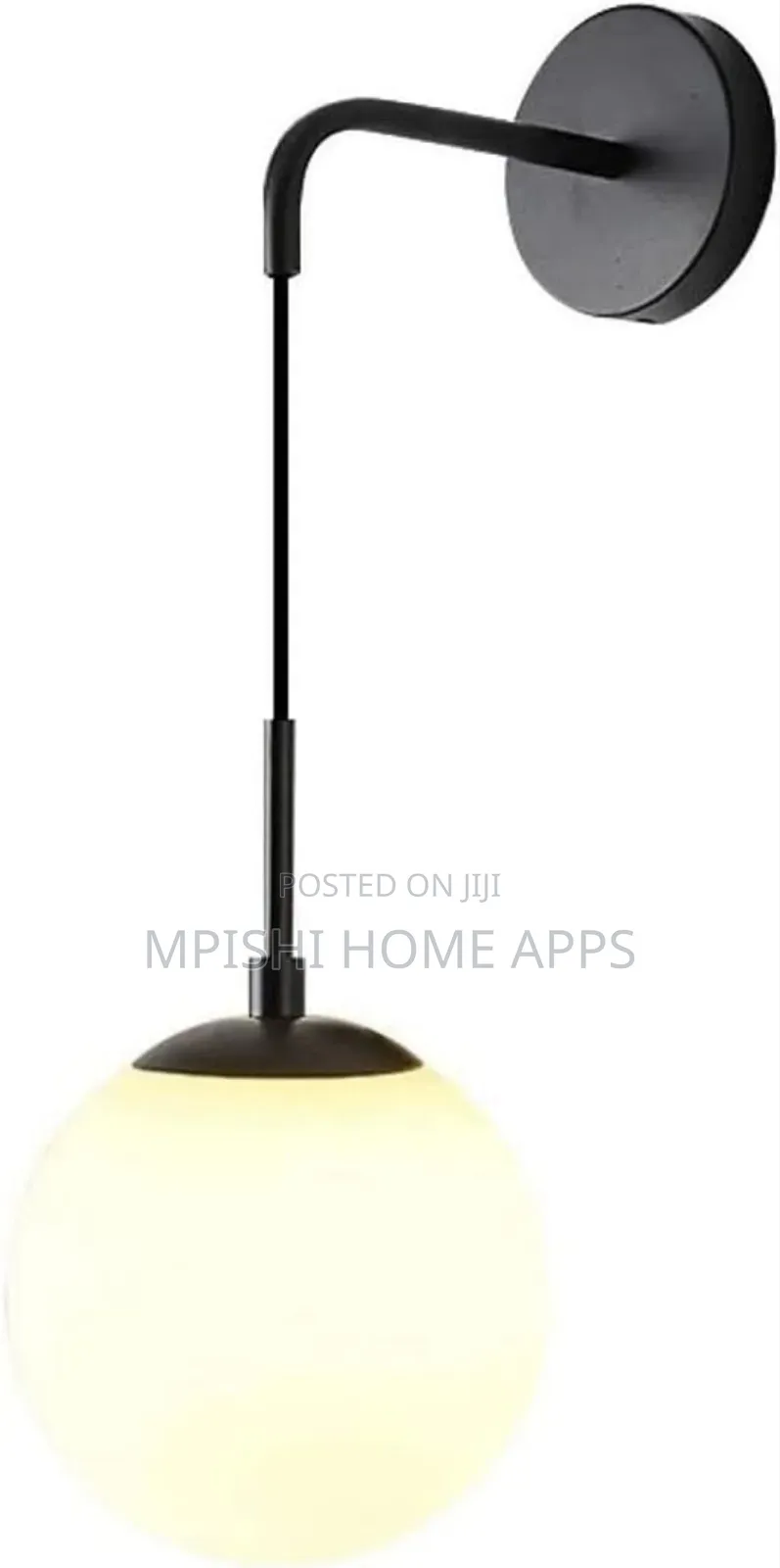 Glass Globe Wall Light - Black