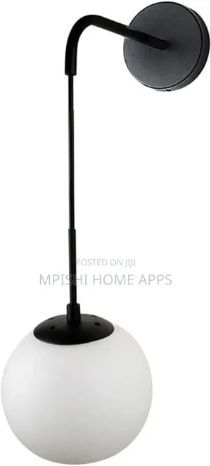 Glass Globe Wall Light - Black