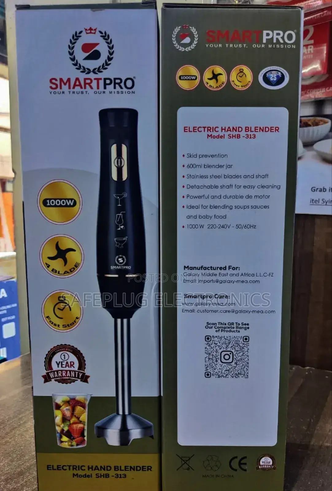 600ml Blender Jar - Smartpro Electric Hand Blender 1000w