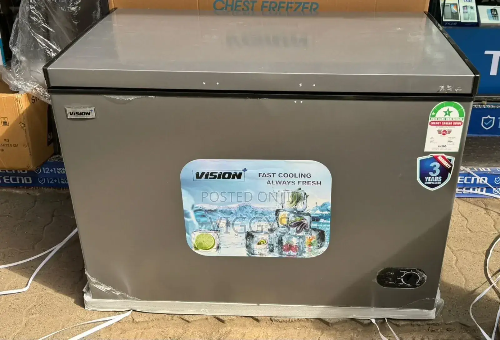 Vision Plus Chest Freezer 300liyres *Model Vpcf300f At