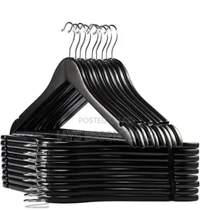 10pc Black Wooden Hangers