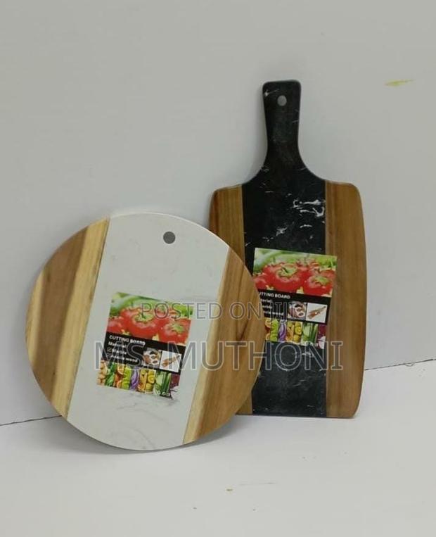 2kg Cutting Marble Board Stone + Acacia or Serving Tray - thumbnail 2