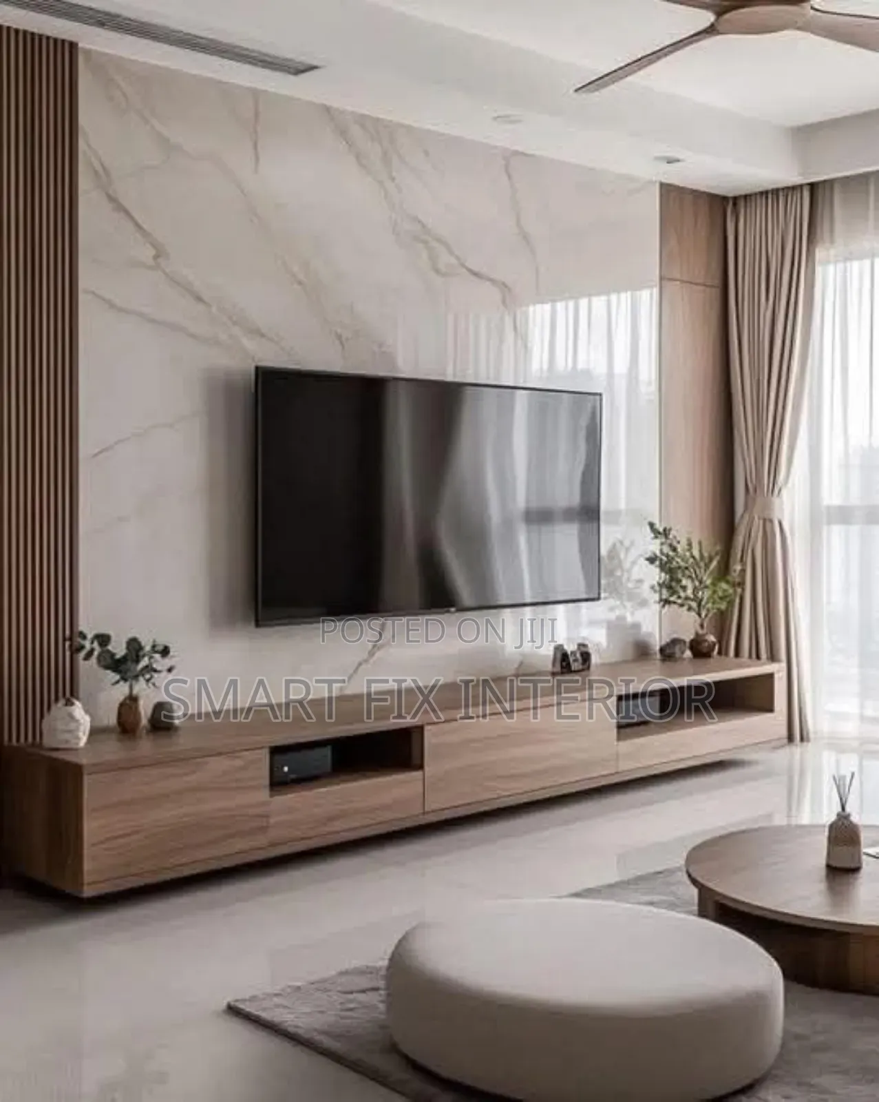 Tv Stand/Fluted Panels/Home Renovation and Decor