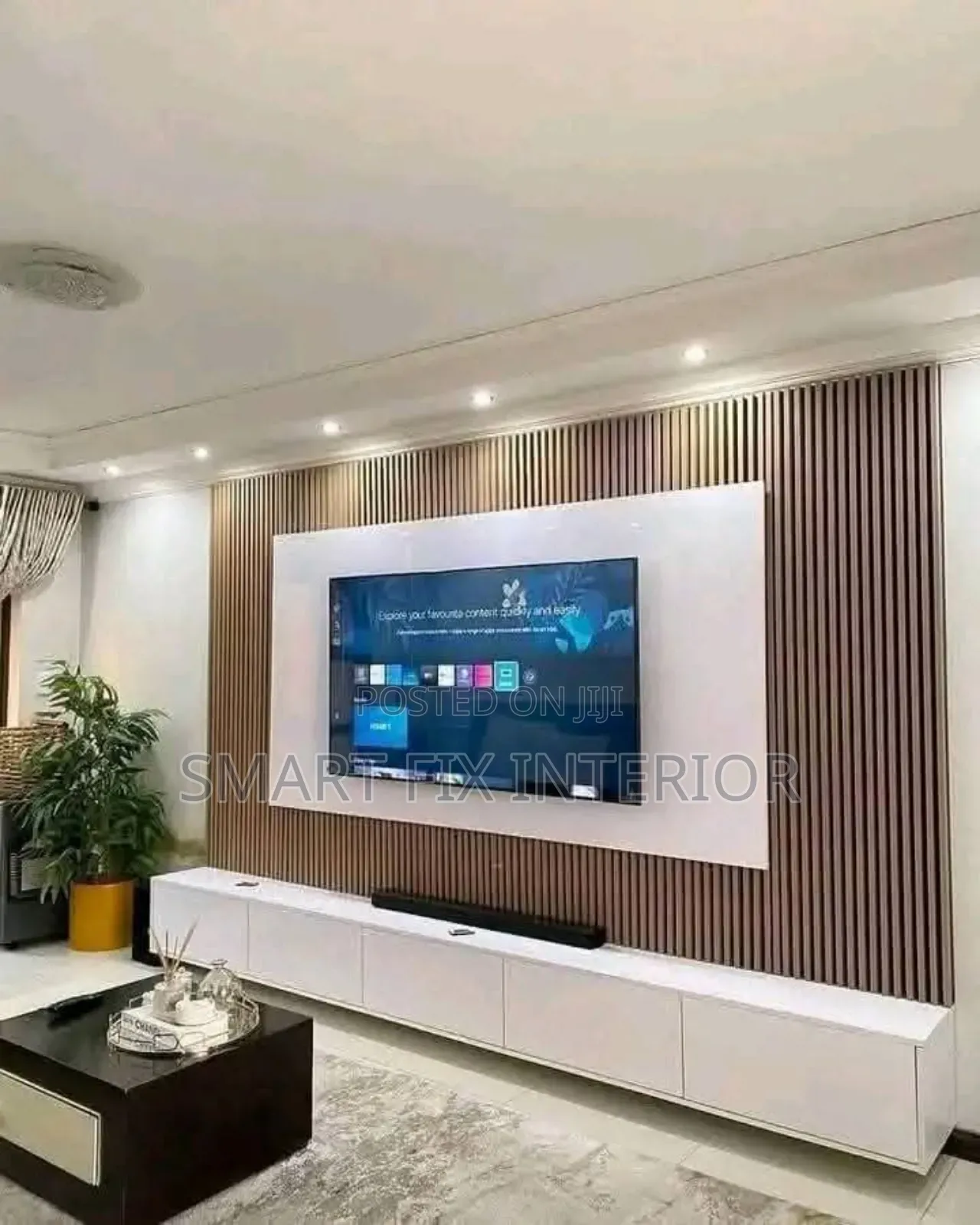 Tv Stand/Fluted Panels/Home Renovation and Decor