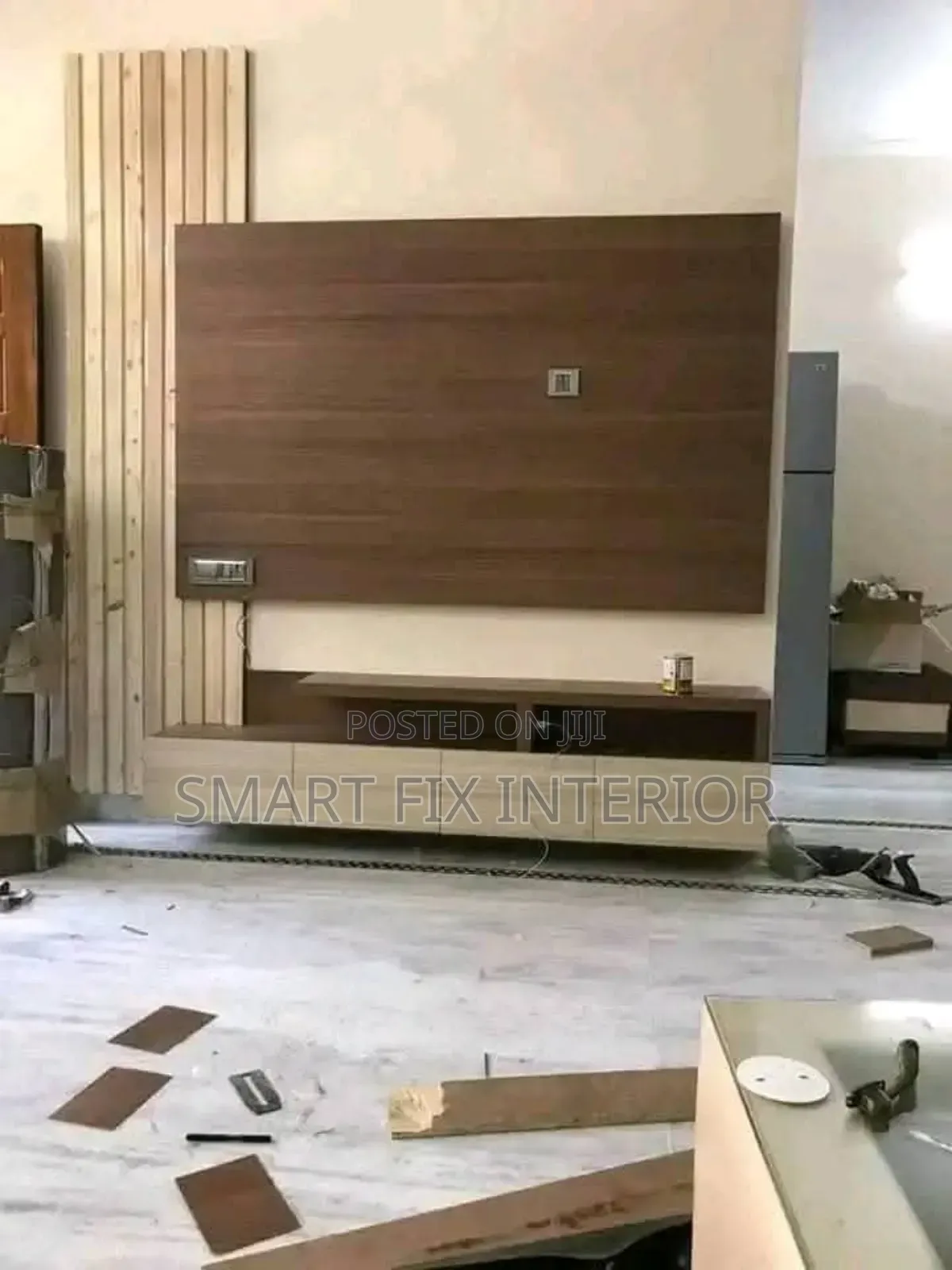 Tv Stand/Fluted Panels/Home Renovation and Decor