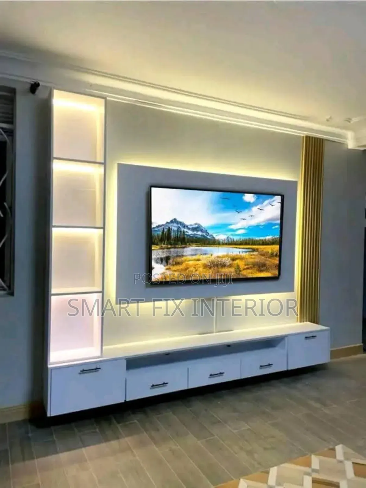 Tv Stand/Fluted Panels/Home Renovation and Decor