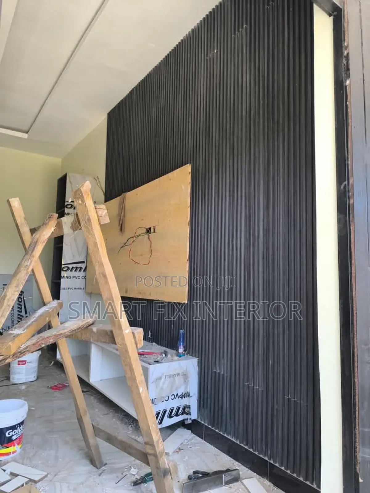 Tv Stand/Fluted Panels/Home Renovation and Decor