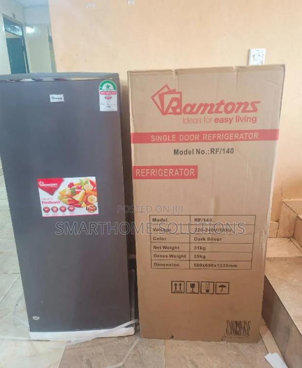Grey Ramtons Single Door 180lt Fridge-Silver Rm-180l