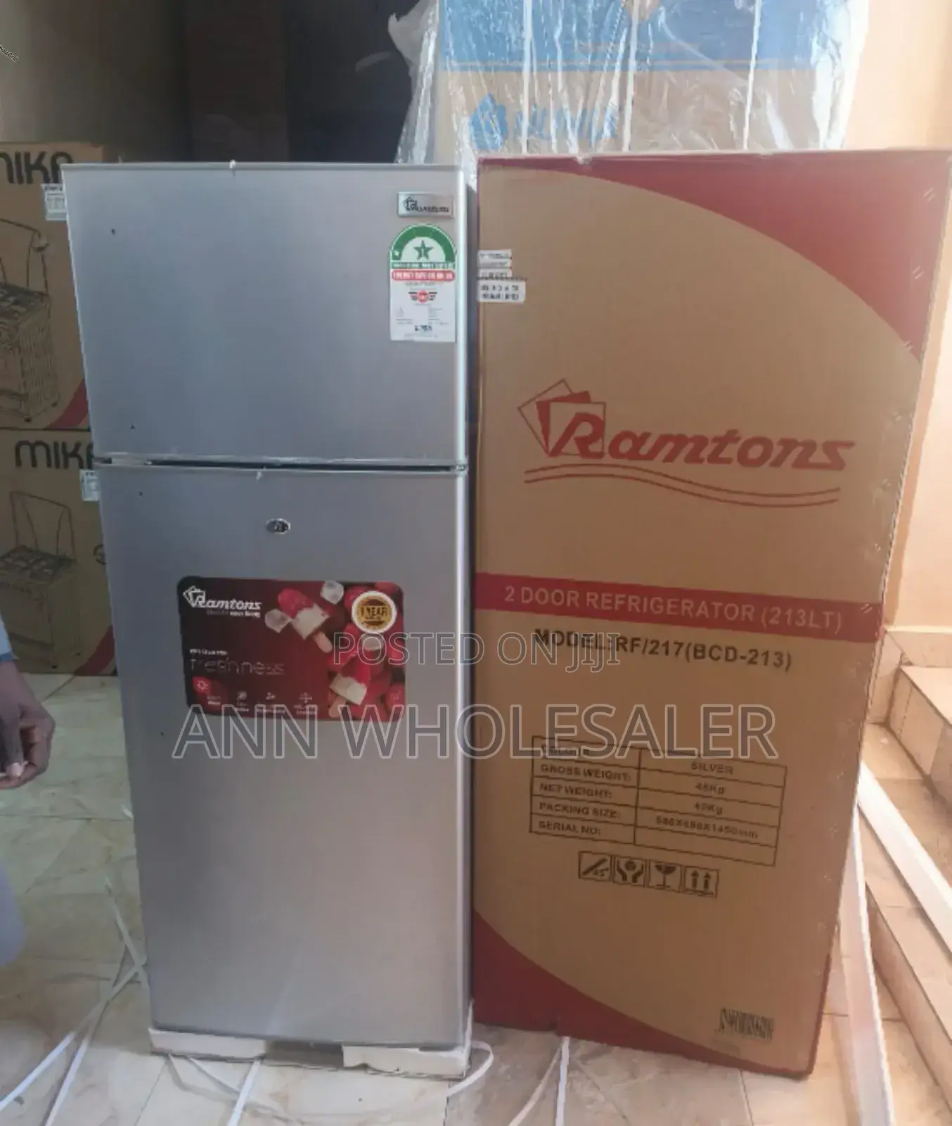 Ramtons 2 Door Refrigerator Rf/217 BCD-213