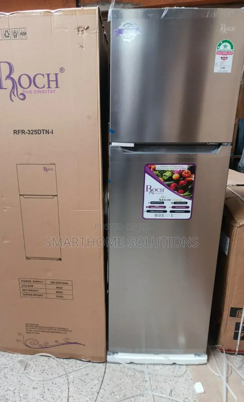 255l Roch No Frost Double Door Refrigerator Rf/255l