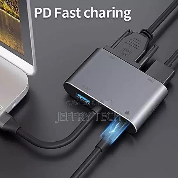 Artek 4 in 1 Hdmi, Vga, Type C Usb 3.0 Converter Chargi - thumbnail 2
