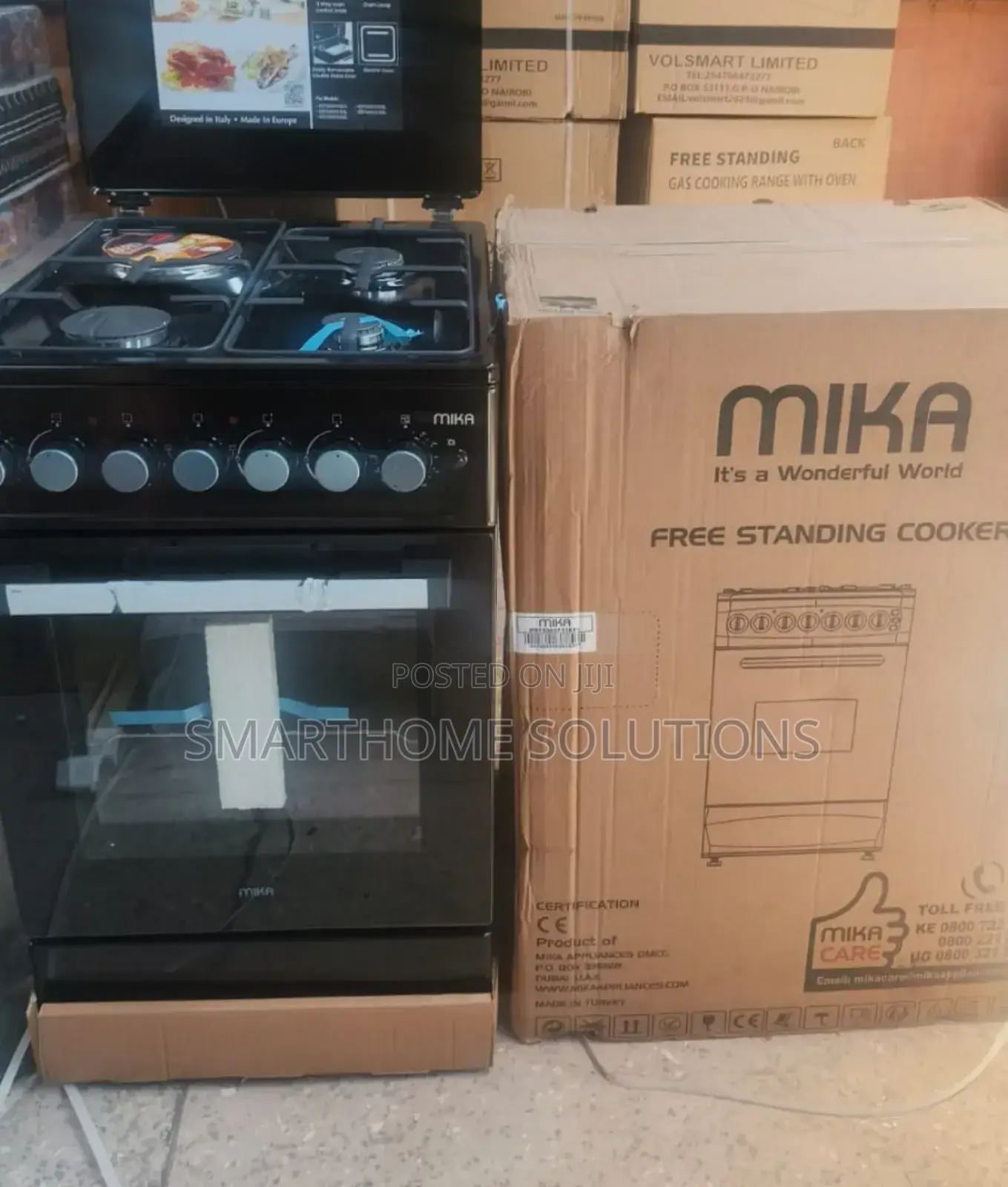 Black Mika 3+1 50*60 Free Standing Gas Cooker M/B3