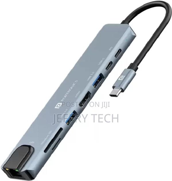 Portronics Mport 8 Usb-C Hub, 8 Port, Hdmi, Ethernet, Usb, C