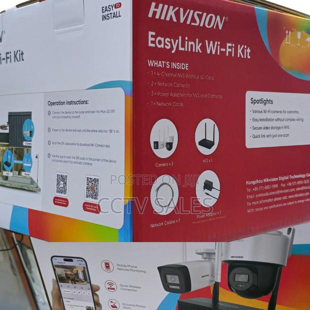 2 Hikvision 2mp Ip Network CCTV Cameras Wireless Kit