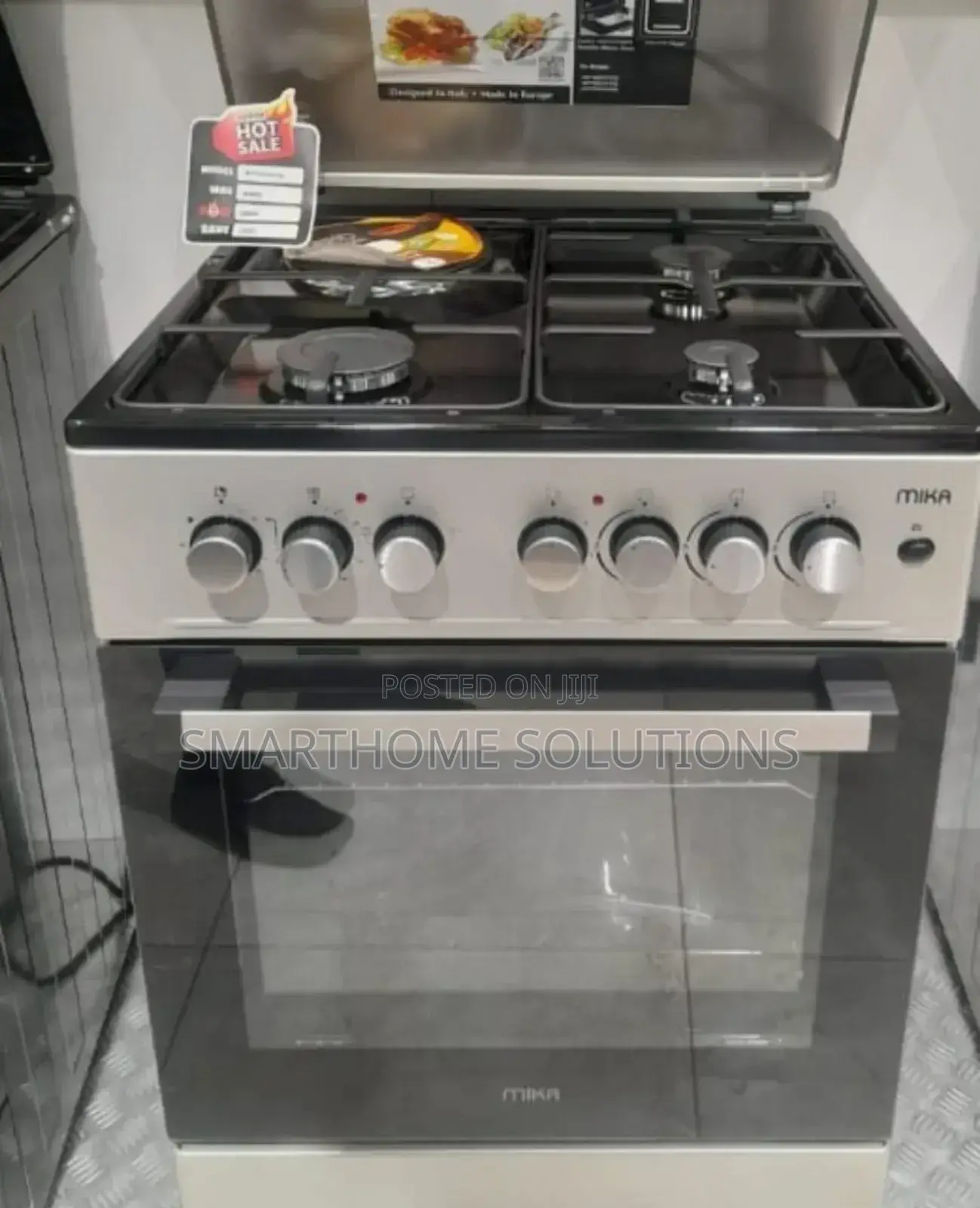 60*60 Mika 3+1 Free Standing Cooker(Silver) MFK/60