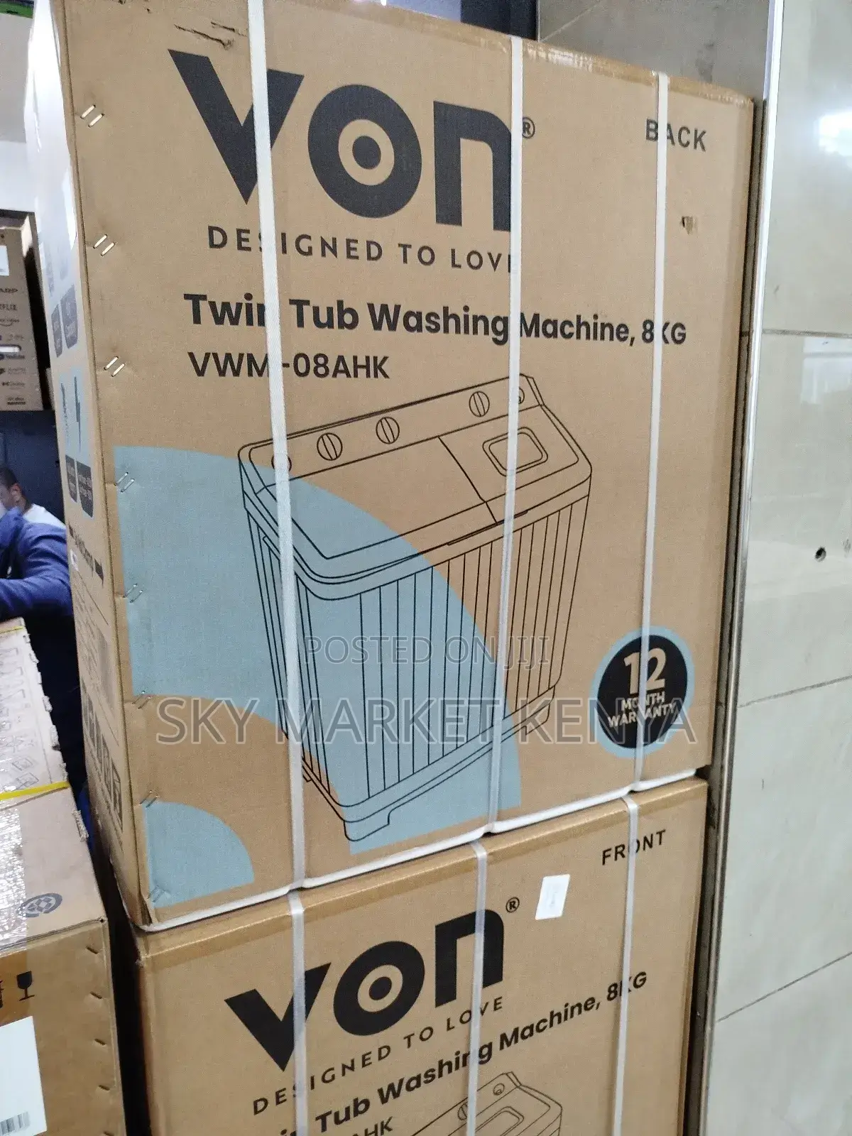 Von Valw-12mfw 12kg Twin Tub Washing Machine