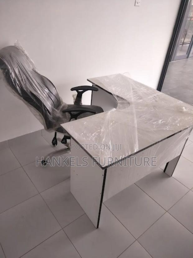 Leather Chair and L Shape Desk