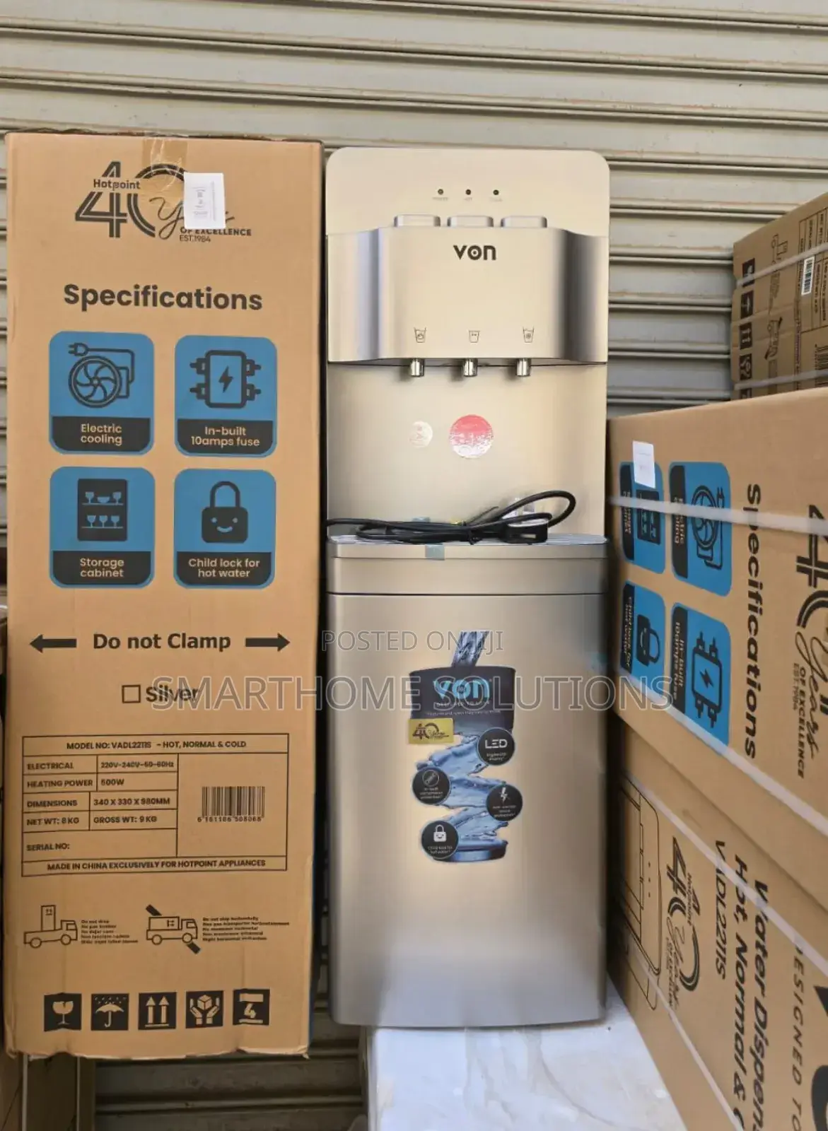 Silver Von Hot ,Normal and Cold HNC Water Dispenser Vn-3