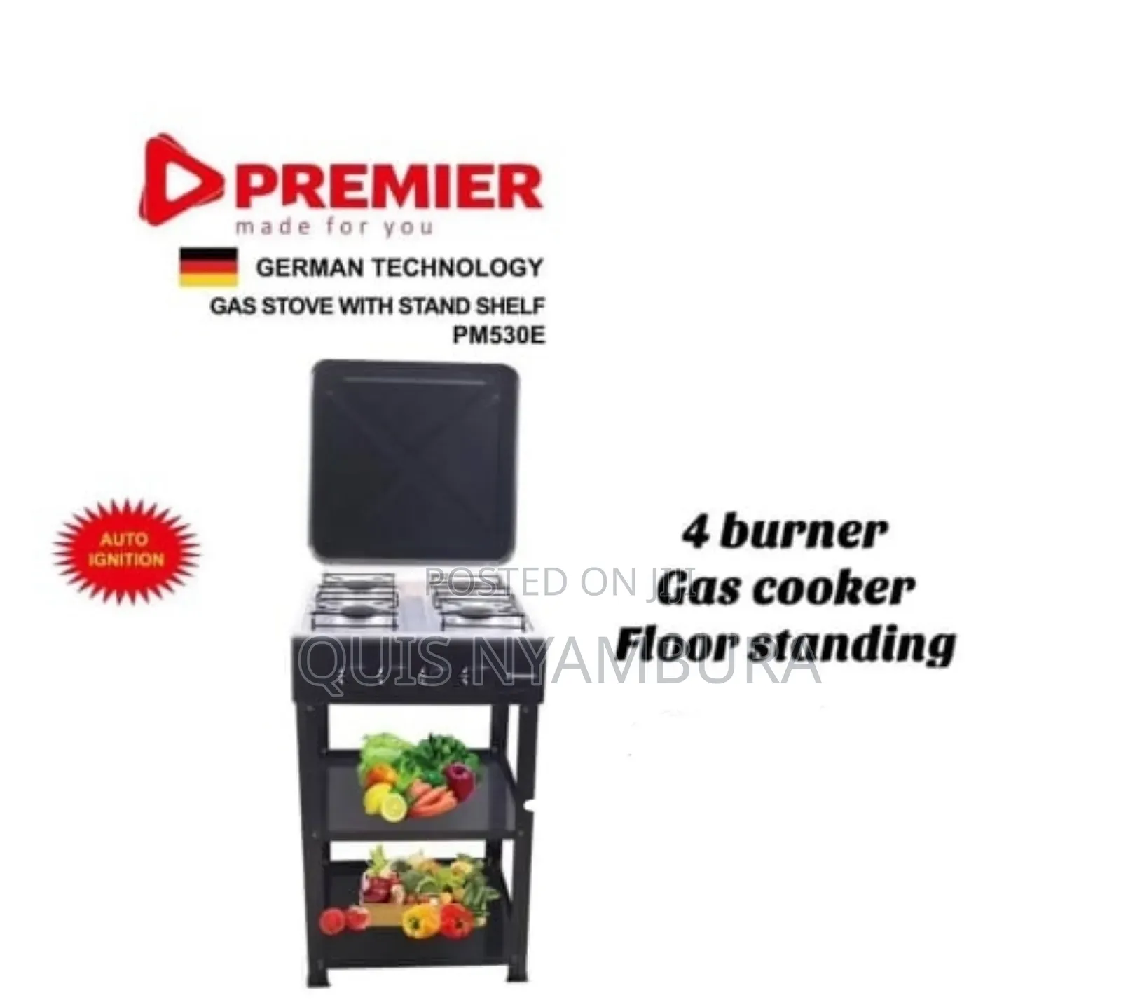 4 Burner Gas Stove With Stand/Premier 4burner Gas Stove