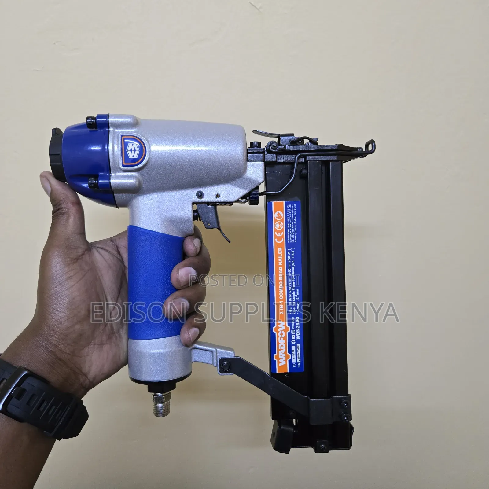 Brad Nailer Air Stapler Gun Wadfow 2 in 1 Combo Brad Nailers