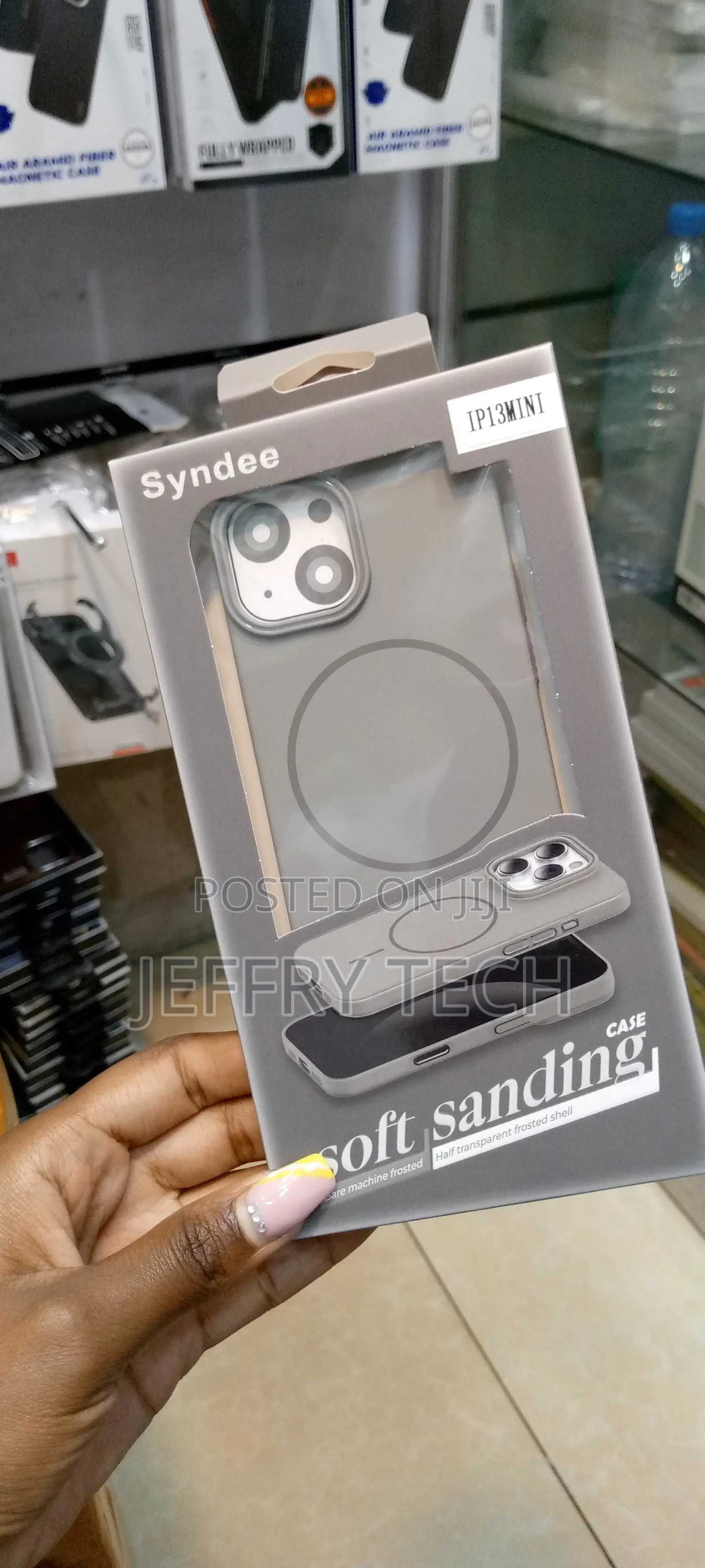 iPhone 13 Mini Syndee Soft Sanding Military Drop Case -Gray